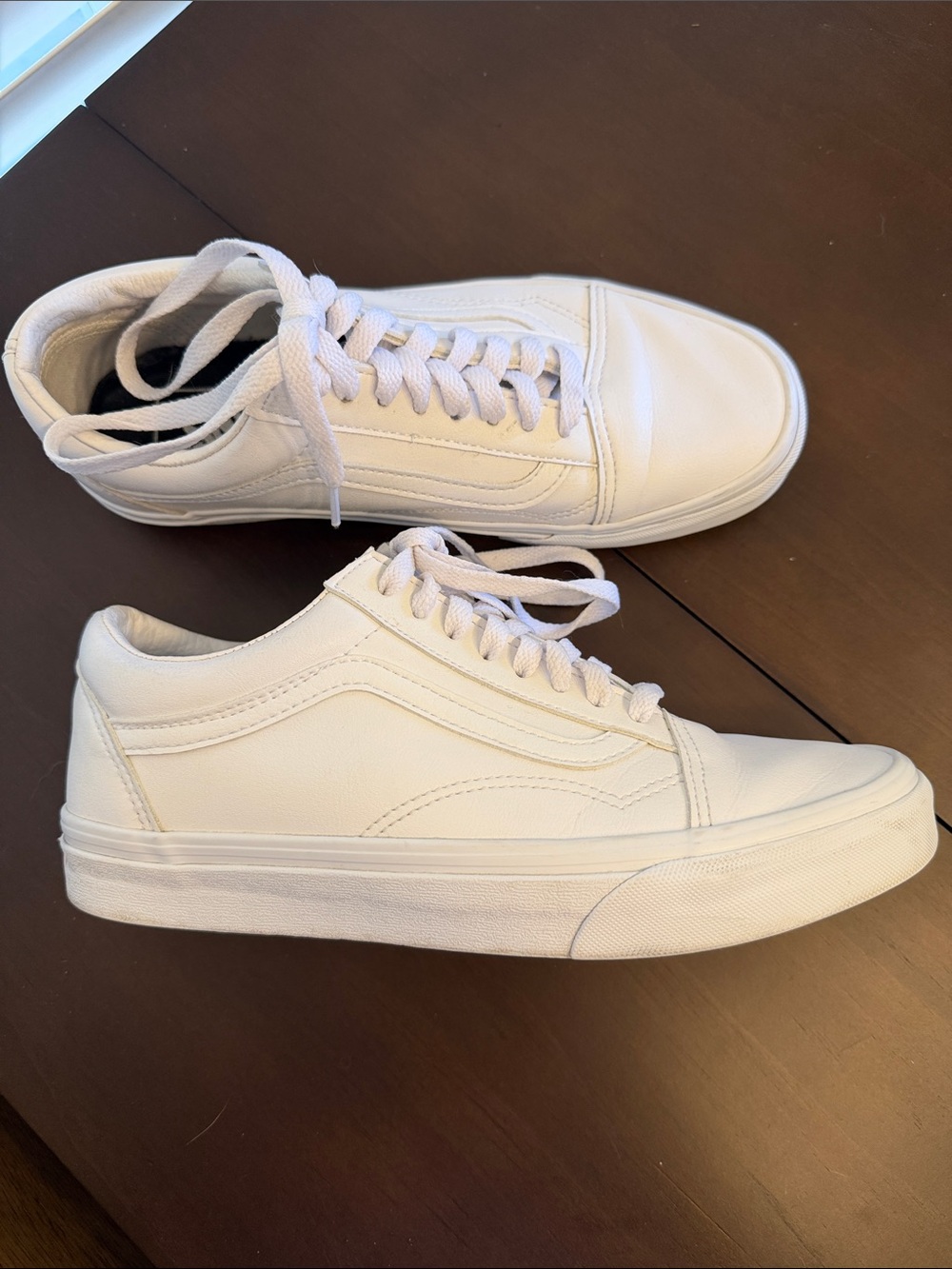 White leather Vans- W9 / M 7.5
